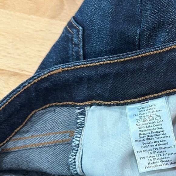 Everlane The Curvy Stretch High-Rise Skinny Jean size 24 Crop dark wash - Picture 7 of 8